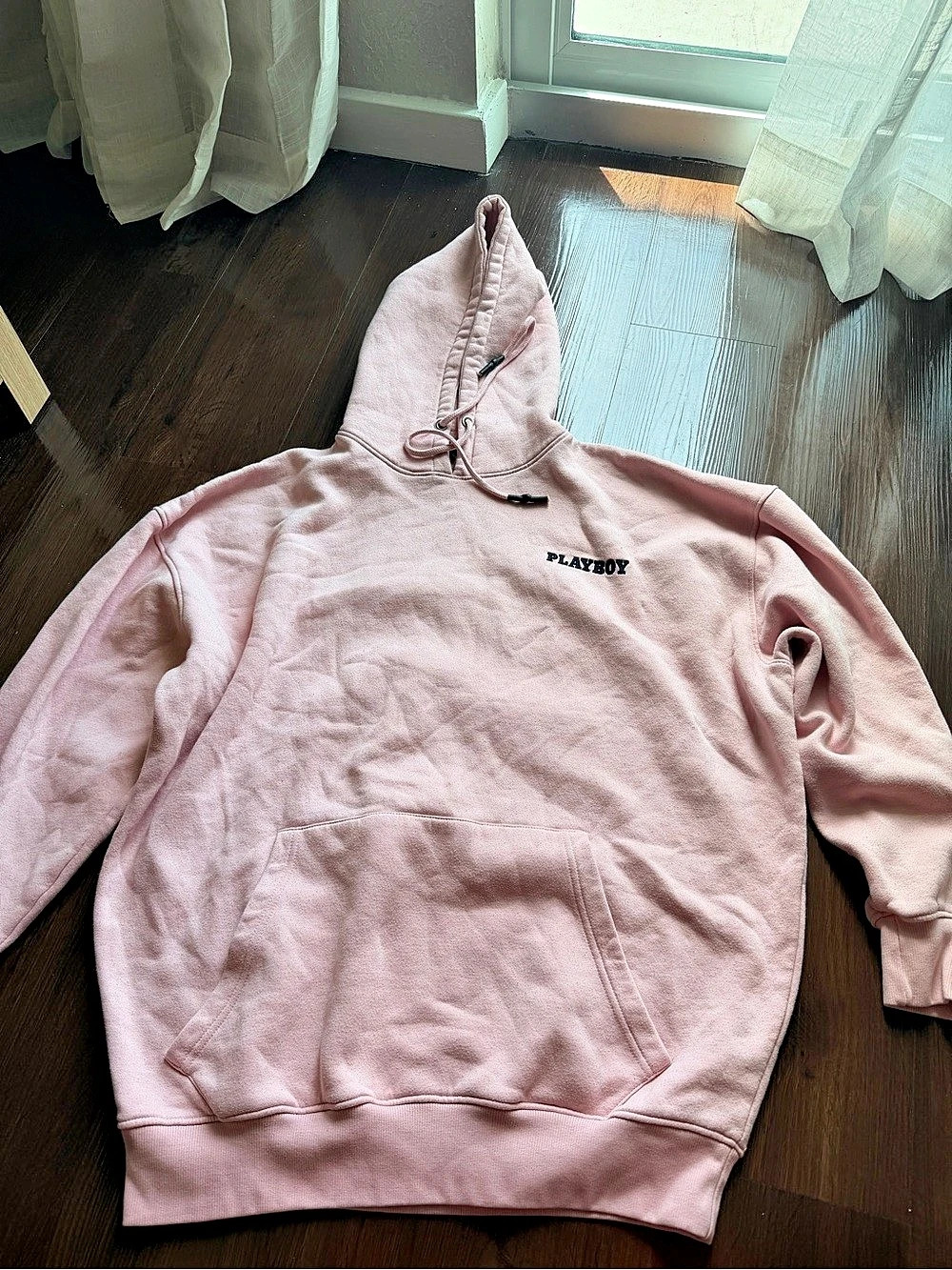 Playboy Misguided Graphic Pullover Hoodie in Pink Size Small Like New